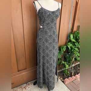 Hollister Black and Gray Maxi Dress